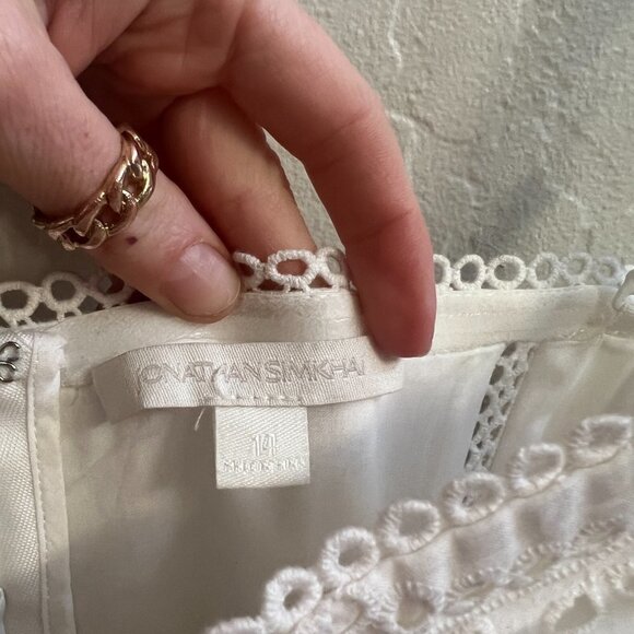 JONATHAN SIMKHAI White Eyelet Broderie Anglaise Bustier Mini Dress - Picture 7 of 10